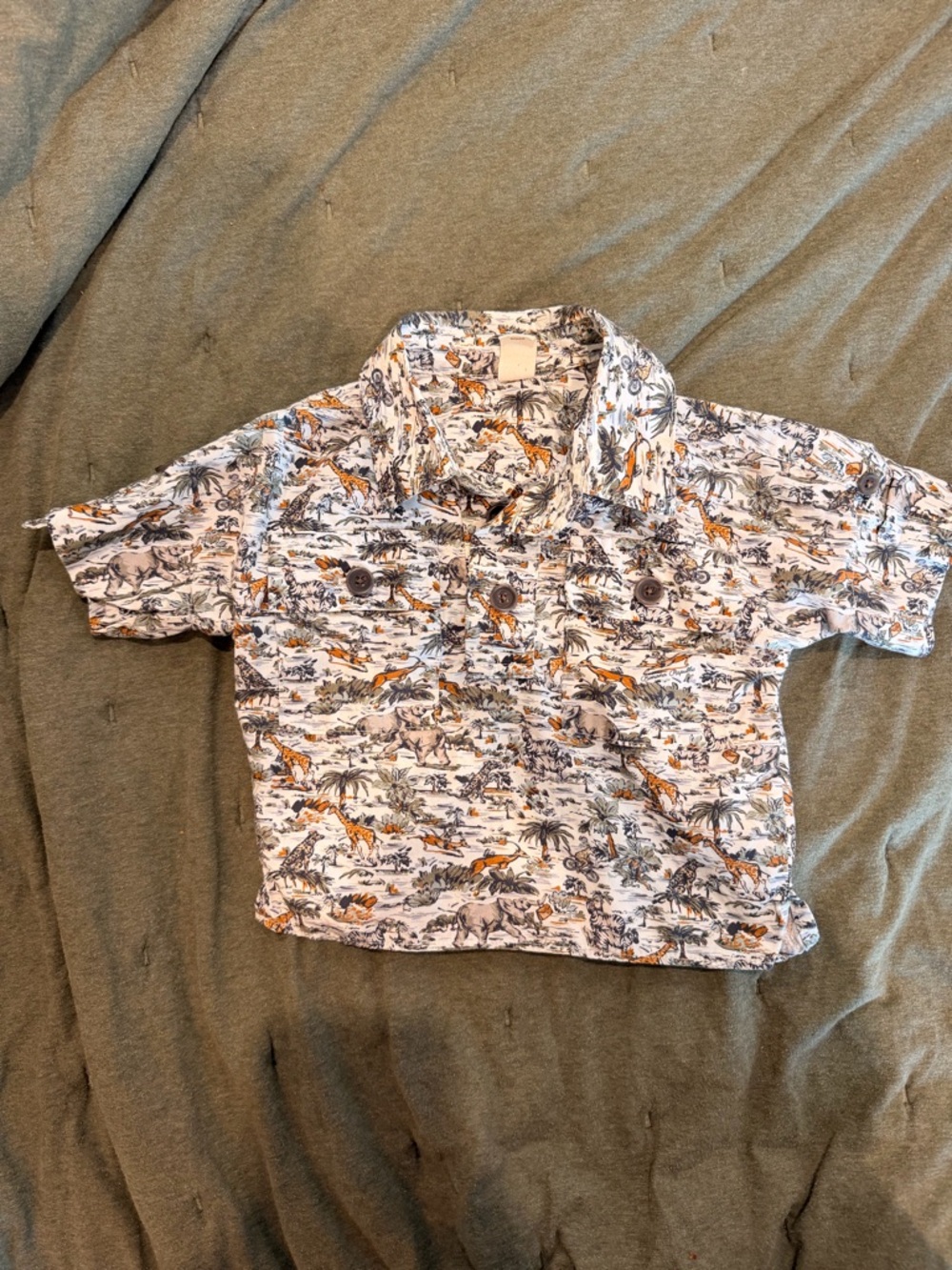 Banana Republic | Toddler Short Sleeve Collared Shirt with Safari Print